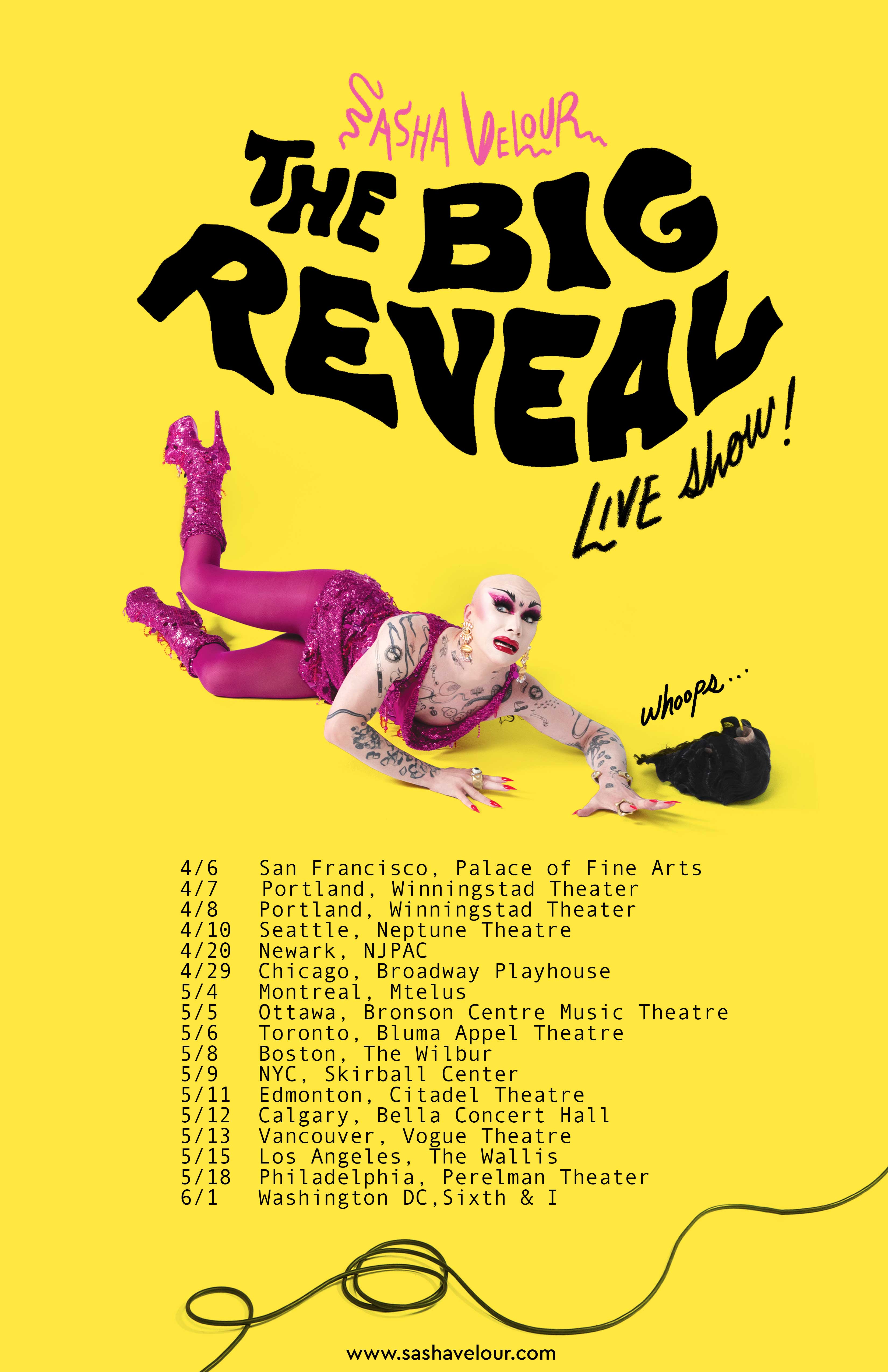 Sasha Velour - The Big Reveal Live Show & Book Tour - All Dates